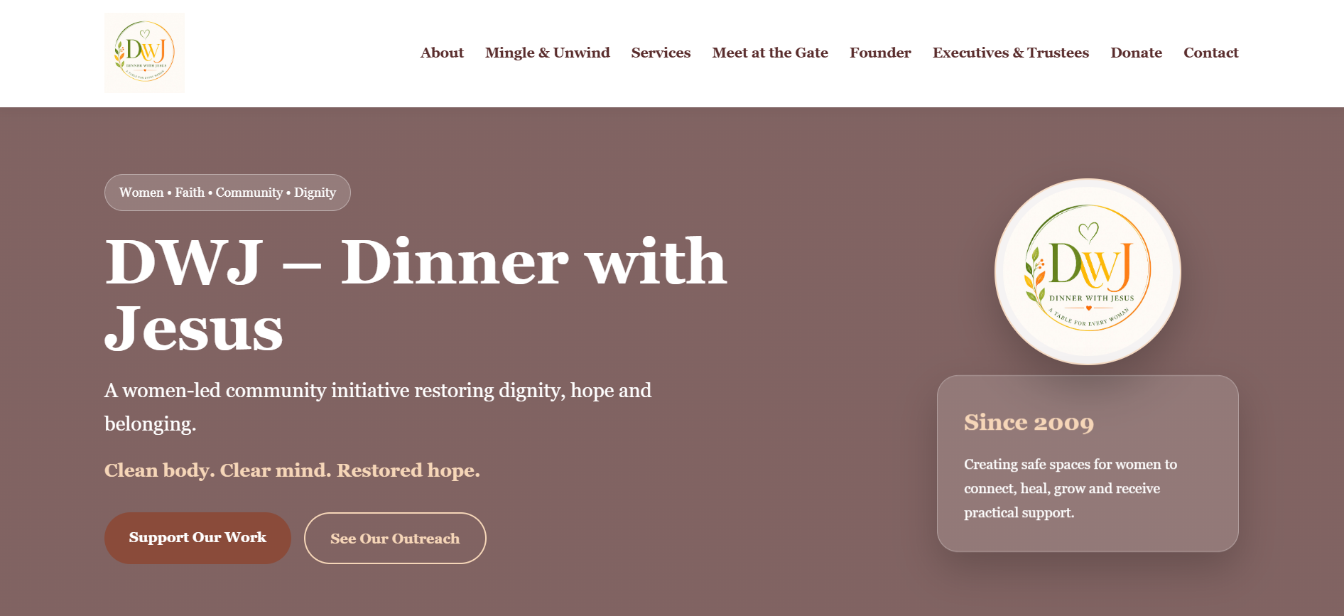 Dinner with Jesus Women website